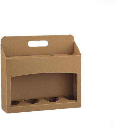 Lucgel Scatola Astuccio Porta 4 bottiglie da 33cl Pub Cartoncino Avana 310x85x275 mm - 10 Pezzi -