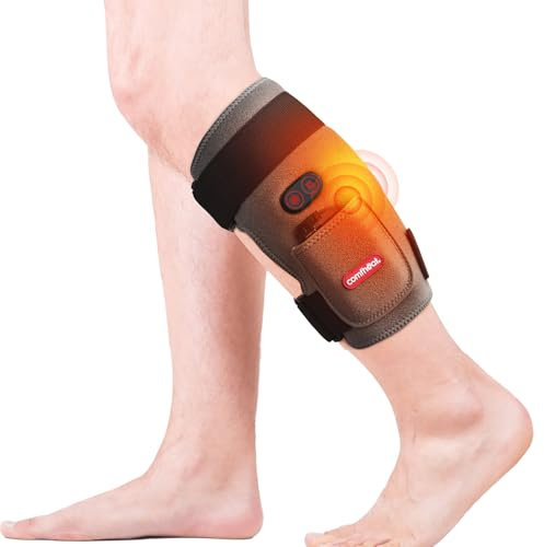 comfheat Coussin chauffant sans fil avec massage par vibration pour soulager la douleur, coussin chauffant enveloppant pour genou, tibia, mollet, bras, cuisse, pour homme et femme, avec batterie