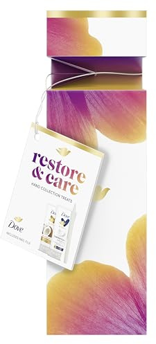 Dove Hand Treats Collection Gift Set with two hand creams and a sleek glass nail file perfect gifts for her 2 piece