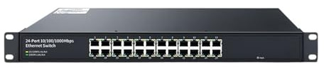 Switch di Rete, Switch Gigabit Ethernet A 24 Porte Switch Veloce Di Rete Da 1000 Mbps And Play Non Gestito For Telecamera Di Sicurezza Di Sorveglianza,Affidabile