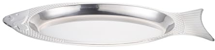 SHINEOFI Plato Forma Pez Acero Inoxidable para Asar Pescado Bandeja Resistente y Pulida para Cocina y Restaurante Diseño Artístico y Ecológico sin Olor