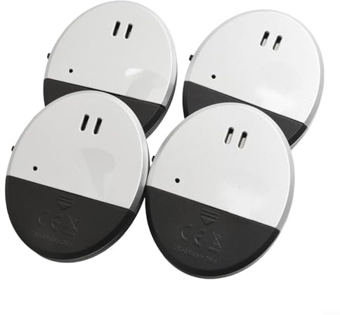 Glewi Allarme a vibrazione ultra sottile, 130 dB, allarme di sicurezza, sensore di vibrazione per finestre e vetri, rilevatore di rottura del vetro (4 pezzi)