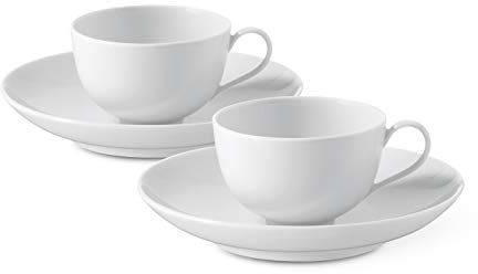 KPM Berlin URBINO Espresso-Set 4 tlg., Porzellan, Esproessotassen, mit Untertassen, handmade, weiß