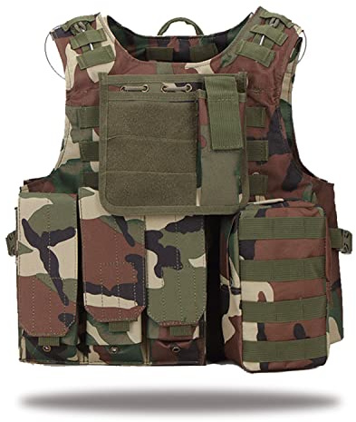 sfpong Gilet militaire tactique de chasse pour pour airsoft, Jungle Camo