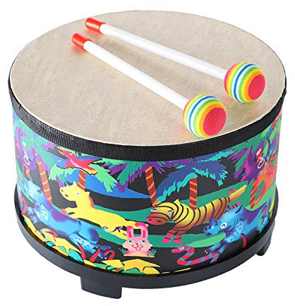 Musfunny Bongos for Kids Drum 10 Inch: Baby Drum with 2 Mallets | Bongo Drums for Kids Montessori Interactive Sensory Toy - Toddler Drum for Kids New Year Christmas Halloween Birthday Gift