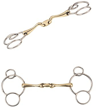 Universal 3 Ring Gag Verbindend Angled Bit (UKSALES25® Horse Bits) (5)
