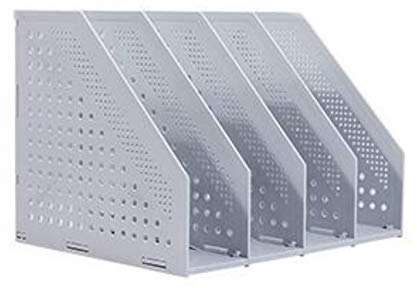 Stehsammler PP Stehordner Einstellbarer Datei Organizer Katalogsammler Buchstütze mit 6 Fächer Schreibtisch Dokumentenhalter Zusammenklappbar Aktenhalter Bücher Porspekthalter für Büro und Schule