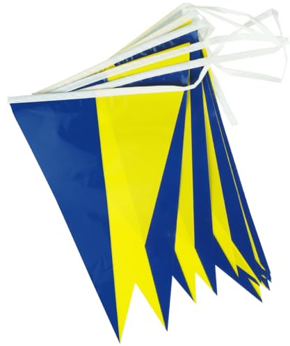 Goodymax® Wimpelkette 10 m Design Blau-Gelb 2-farbig - viele weitere Farben & Farbkombinationen zur Auswahl