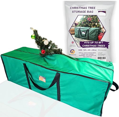 Christmas Tree Storage Bag | Xmas Tree Storage Bags | Durable Bag for Artificial Christmas Tree | 125 x 40 x 40cm | Holds Trees up to 2.4m | large storage bag for 8ft christmas tree