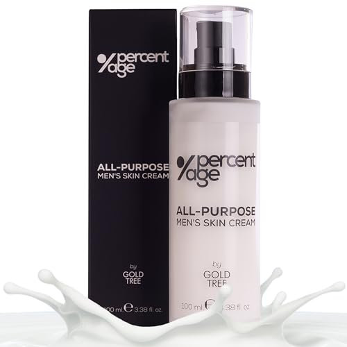 PERCENTAGE Crema Facial Hombre con Acido Hialuronico. Hidratante y Antiedad. Crema Antiarrugas Hombre. Limpieza Facial Dia y Noche. Crema Hidratante Facial Intensa con Vitamina B5. Skin Care Hombre