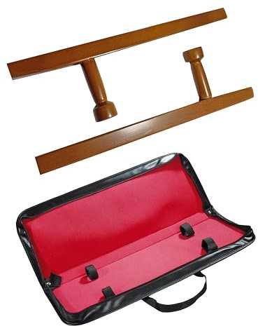 TEKKA BUDO Set Tonfa Eckig Roteiche mit Waffentasche - 50 cm (Paar) stabile eckige Ausführung - Okinawa Style Holz - Kobudo Ju-Jutsu Kampfsport Training