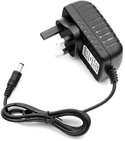 12V 1A Power Supply Adapter AC 100-240V to DC 12W Universal Driver Transformer 5.5mm x 2.1mm UK Plug for CCTV Camera, Kids Electric Ride on Car, SUV, Motorcycle, Sports Car (Black)