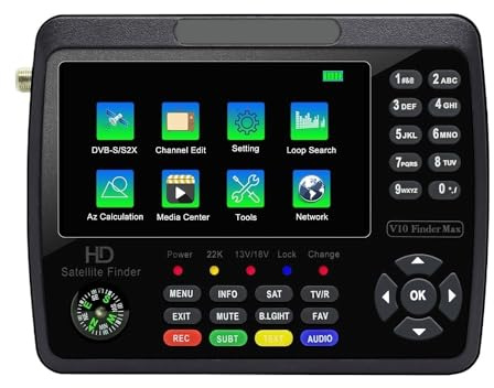 V10 Finder Max Satellite Signal Meter For DVB-S/S2/S2X Receiver Sat Detector Builtin 4000mAh Battery vs PRO