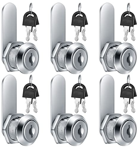 6-Piece Keyed Alike Cabinet Lock Set, 16mm Furniture Lock for Letterbox, Mailbox, Cupboard, Drawer, and Post Box Door