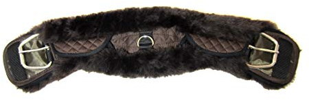 PS Pferdeartikel Weicher Western Mondgurt mit Lammfell - abnehmbar & verstärkt, Sattelgurt, 2 Farben Größe Braun 90 cm / 35