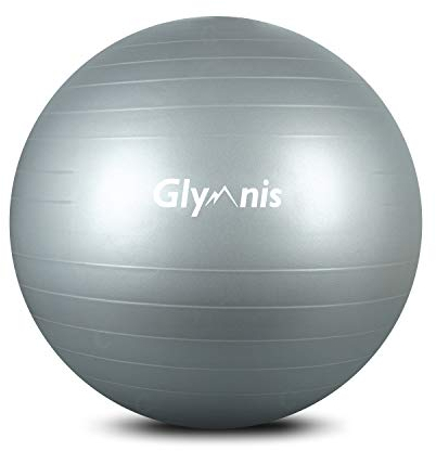 Glymnis Gymnastikball Sitzball 55cm 65cm 75cm Dicker Pilates Ball inkl. Luftpumpe Robuster 300kg Maximalbelastbarkeit für Hause Gym Büro