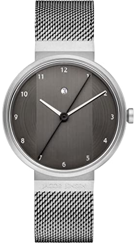 Jacob Jensen Herren-Uhren Analog Quarz One Size Grau, Silber 32018752
