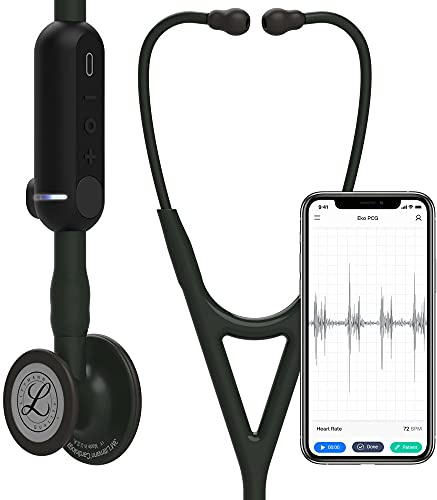 YFCACT 3M Littmann Core Digital-Stethoskop MIT Gravur Digitalstethoskop (Black Edition)