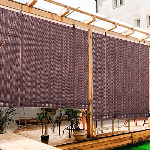 DUYULIANG Persianas Enrollables Interior, Natural Estor Opaco Cortina De Bambú, Transpirable/Respetuoso con El Medio Ambiente, para Puerta Ventanas Armario, Estores Enrollables Sin Taladrar