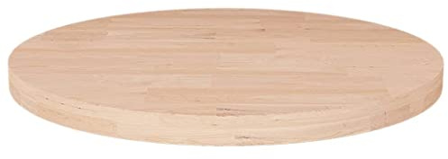 vidaXL Runde Tischplatte Massivholzplatte Eichenplatte Holzplatte Platte Ersatztischplatte Ø30x2,5cm Unbehandeltes Massivholz Eiche