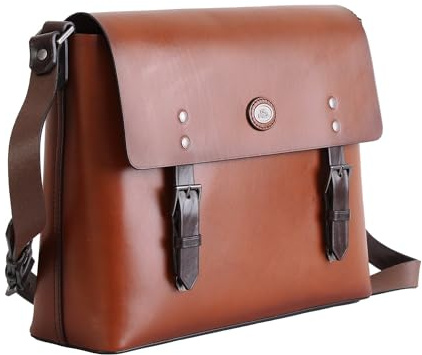 The Bridge Messenger 053631Au Uomo 100% Pelle Brandy