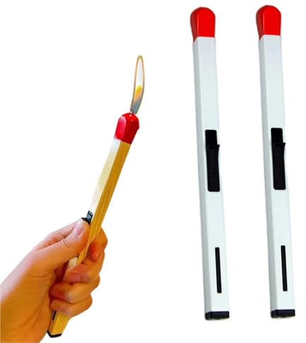 2 pezzi accendini creativi a forma di fiammifero, accendini a butano a forma di candela, accendini a butano multiuso a forma di bastoncino di fiammifero, accendini a butano ricaricabili for cucina, ba