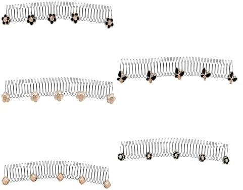 5/10 pezzi stili casuali capelli randagi pettine di fissaggio con metallo e acrilico Deocoration dei capelli per uso quotidiano e viaggio