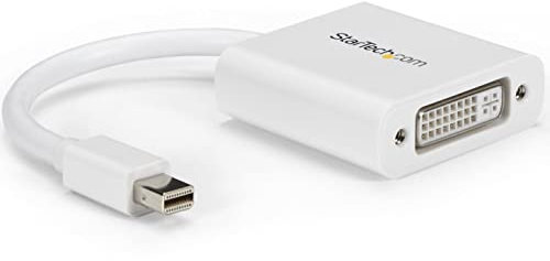 StarTech.com Adaptador Mini DisplayPort a DVI - Conversor Mini DP a DVI-D - Vídeo 1080p - mDP o Thunderbolt 1/2 Mac/PC a Monitor DVI - Adaptador Dongle mDP 1.2 a DVI Monoenlace - Blanco (MDP2DVIW)