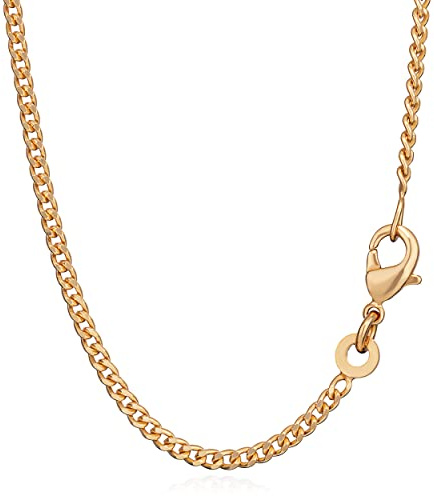 NKlaus cadena de rizo 50cm cadena de rey 2,00mm chapado en oro de 18K 750 amarillo 5555