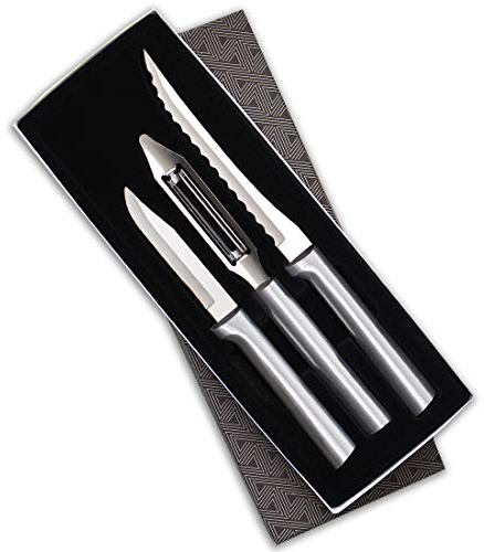 Rada Cutlery Peel, Pare & Slice Gift Set (S18), 3-piece Knife Set, Stainless Steel Blades, Silver Handle