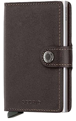 Secrid - Porte-Cartes Rigide en Cuir et Aluminium en Marron