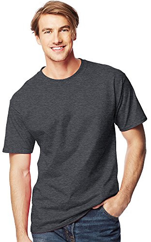 Hanes Men's Big-Tall Beefy-T Tall T-Shirt-B, Charcoal Heather, 4XL/Tall