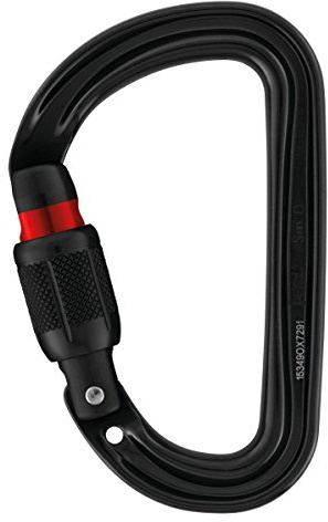 Petzl M39A SLN NEW Sm'D Ultra-Light Asymmetrical Carabiner, Screw-Lock, Black
