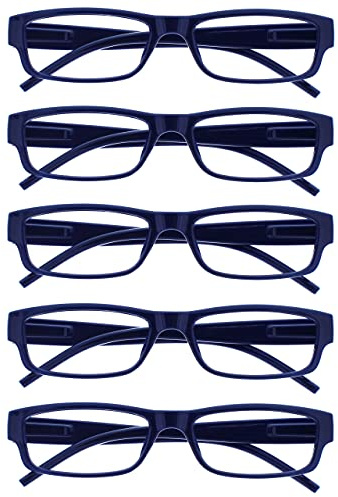 The Reading Glasses Company La Compañía Gafas De Lectura Dark Azul Valor Pack 5 Ligero Hombres Mujeres RRRRR32-3 +2,50