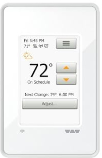 Schluter Ditra-Heat-E-WiFi Programmable Thermostat - Ideal for Home Floor Heating - 3.5” Color Screen, Supports 120V and 240V Cables, Built-in Class A GFCI - DHERT104/BW