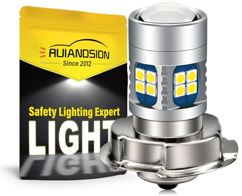Ruiandsion 1 st P26S LED-lampa DC 6 V 12 V 24 V vit superglänsande 6 000K 3030 22SMD LED-chip glödlampa med lins för motorcykelstrålkastare motorcykel strålkastare