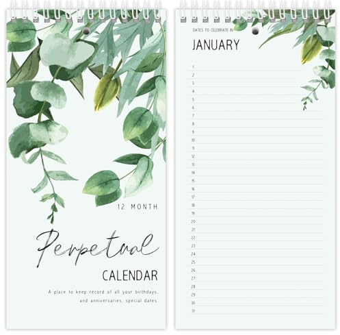 Calendrier de célébration pour les dates importantes, 12,7 x 25,4 cm, à suspendre au mur ou au bureau, journal perpétuel, pratique pour se souvenir des jours spéciaux, anniversaires