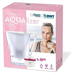 BWT Jarra Filtradora de Agua Aqualizer Blanca 2,7L – Reduce Cal, Cloro e Impurezas y Enriquece con Magnesio – incl. 1 Cartucho