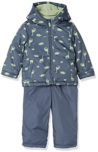 Simple Joys by Carter's Baby Water-Resistant Snowsuit Set-Hooded Winter Jacket, Dino, 12 Months