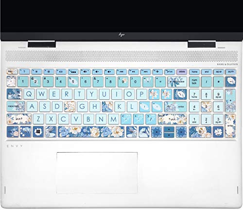 WSLUCKO Keyboard Cover for HP Envy x360 15.6''Series /HP Pavilion 15/ HP Pavilion x360 15.6” Series/HP Envy 17 17.3 Series/HP Laptop 15t 17t 17-ca0011nr 17-by0040nr, Peony