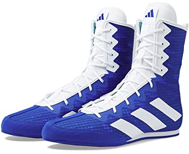 adidas Scarpe da boxe unisex per adulti Box Hog 4, Blu lucido/bianco/blu preamato, 12 Women/11 Men