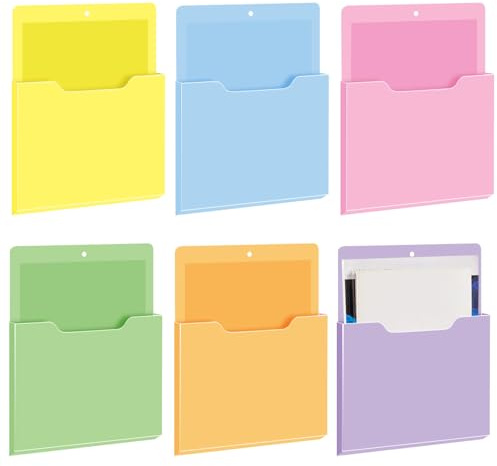 Fuutreo Magnetic Wall File Holder,6pcs,Macaron Color,Vertical-large