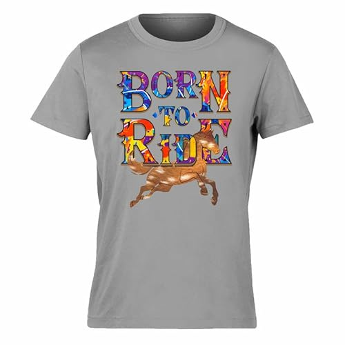 Varsany Personalised Born to Ride Clothes Horse T Shirt, Horse Gifts for Girls, Kids Horse Riding Clothes, Girls Horse Riding Clothes, Horse Riding Clothes for Kids, Horse Gift, Horse Lover Gifts