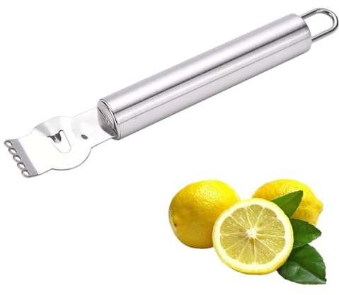 QEQSHQO Éplucheur à zesteur de Citron, 1 pièce, Professionnel, en Acier Inoxydable, pour Cocktails de gin, éplucheur à Melon, éplucheur à Zesteur Agrumes Professionnel, avec Canal