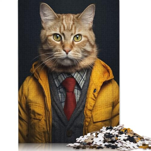 Puzzle Hipster Vestido Gato 1000 Piezas Puzzle para Adultos Puzzle de Papel para Adultos Antiestrés 38x26cm/1000pcs