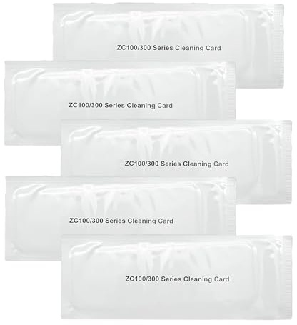 ZC100 ZC300 Cleaning Card for Zebra ZC100 ZC150 ZC300 ZC350 ID Card Printer, 5Pcs Single-use Cleaning Card for Easy Use (105999-311)