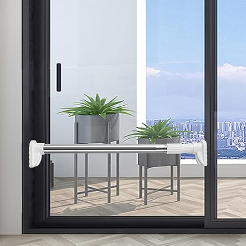 Sliding Door Security Bar(Stainless Steel 17.5-53 ) Child Proof Sliding Door Lock Bar with Anti Lift Lock - Fits Most Doors & Windows - Adjustable Patio Door Security Bar