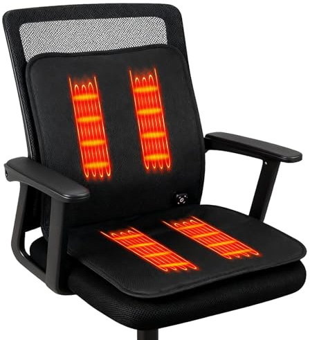 Cojín De Asiento Calefactable Portátil, Almohadilla Térmica Antideslizante con Carga USB y 3 Niveles, Almohadillas Calientes Asientos Estadio, para Coche Oficina Acampada