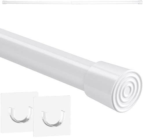 1 barra de ducha sin taladro, barra de cortina de acero inoxidable soporte extensible barra de cortina extensible 71 – 115 cm barra de cortina multifunción barra de ducha barra para ropa (blanco)