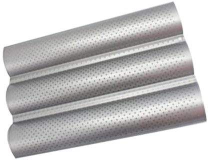 SUPVOX Moule à Français Ondulé en Métal Argenté, Taille Moyenne 3 Fentes, Outil de Cuisson pour Baguettes, Plaque de Cuisson Résistante, Ustensile Pâtisserie Adapté la Maison